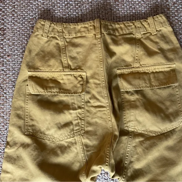 Nili Lotan mustard Luna cargo cropped frayed hem S6 - Picture 7 of 7